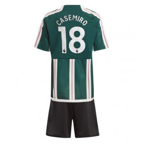 Manchester United Casemiro #18 Udebanesæt Børn 2023-24 Kort ærmer (+ korte bukser)
